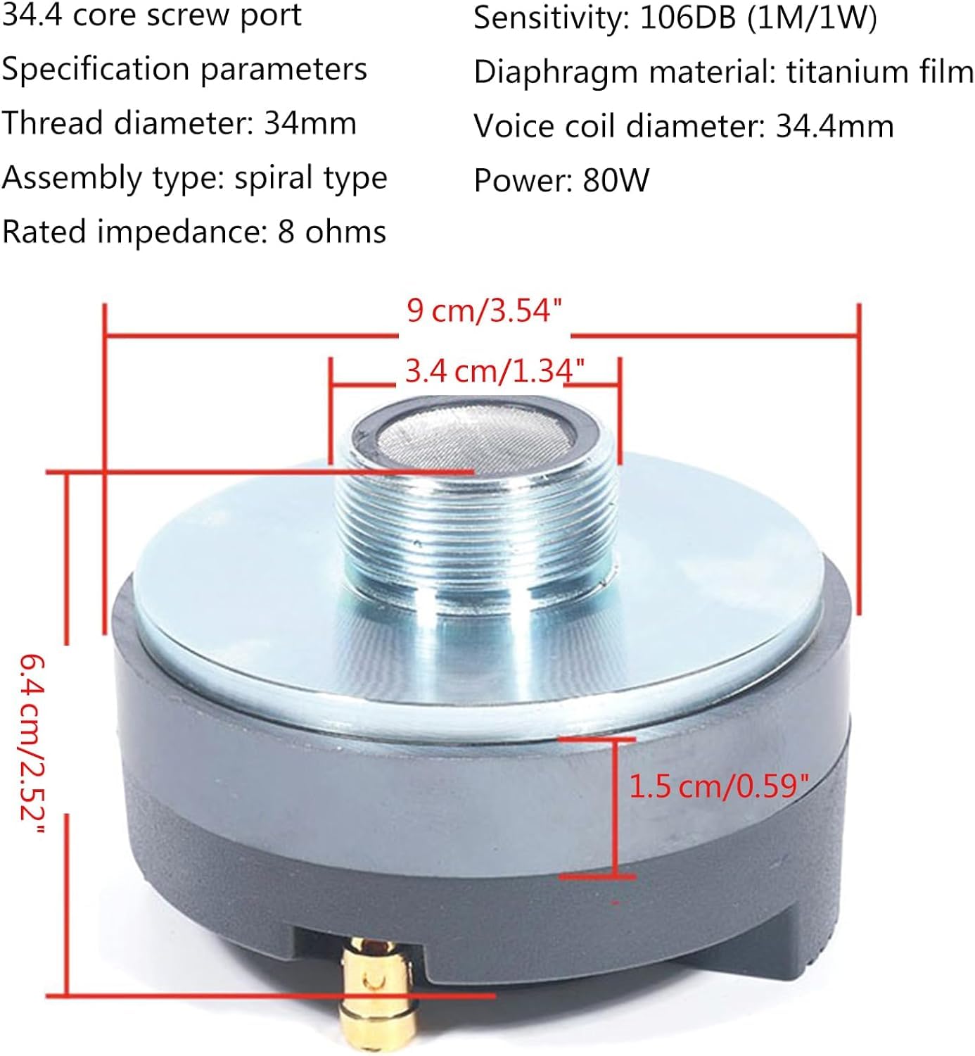 Amazon.com: honselia 34.4Core Tweeter Horn Driver Head, 8Ohm High